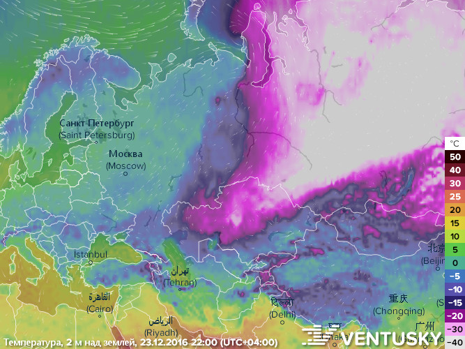 Владивосток карта погоды ventosky