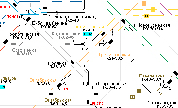Карта перегонок метро