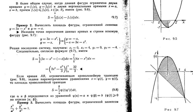 Площадь кривой фигуры