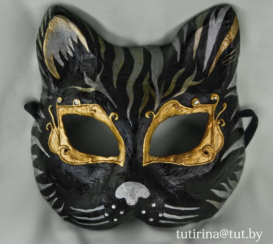 Маска папье маше кошка. Маскарадные маски животных. Необычные маски. Кошачья маска. Карнавальная маска кота.